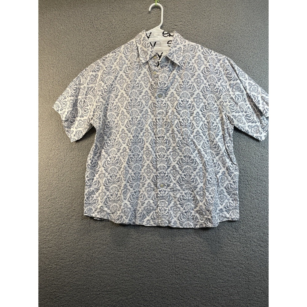 Roundtree and Yorke Mens Short Sleeve Button Up  Dress  Shirt‎ Size Large